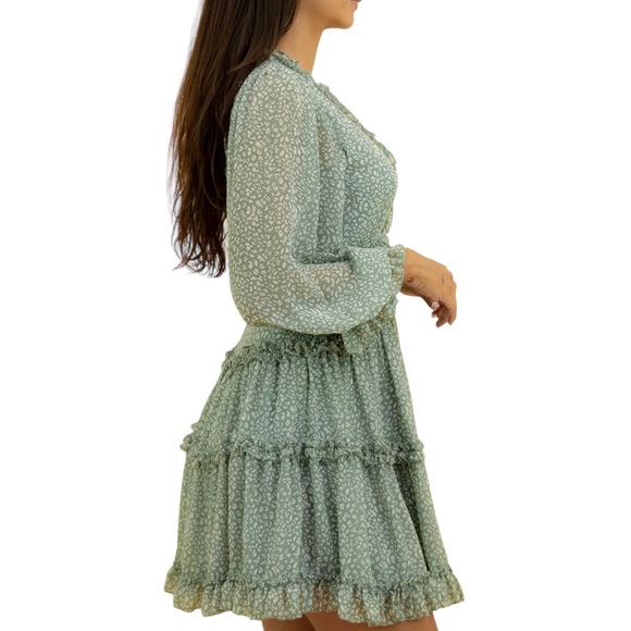 L-LA V Neck Mini Dress Sz S - Picture 4 of 10